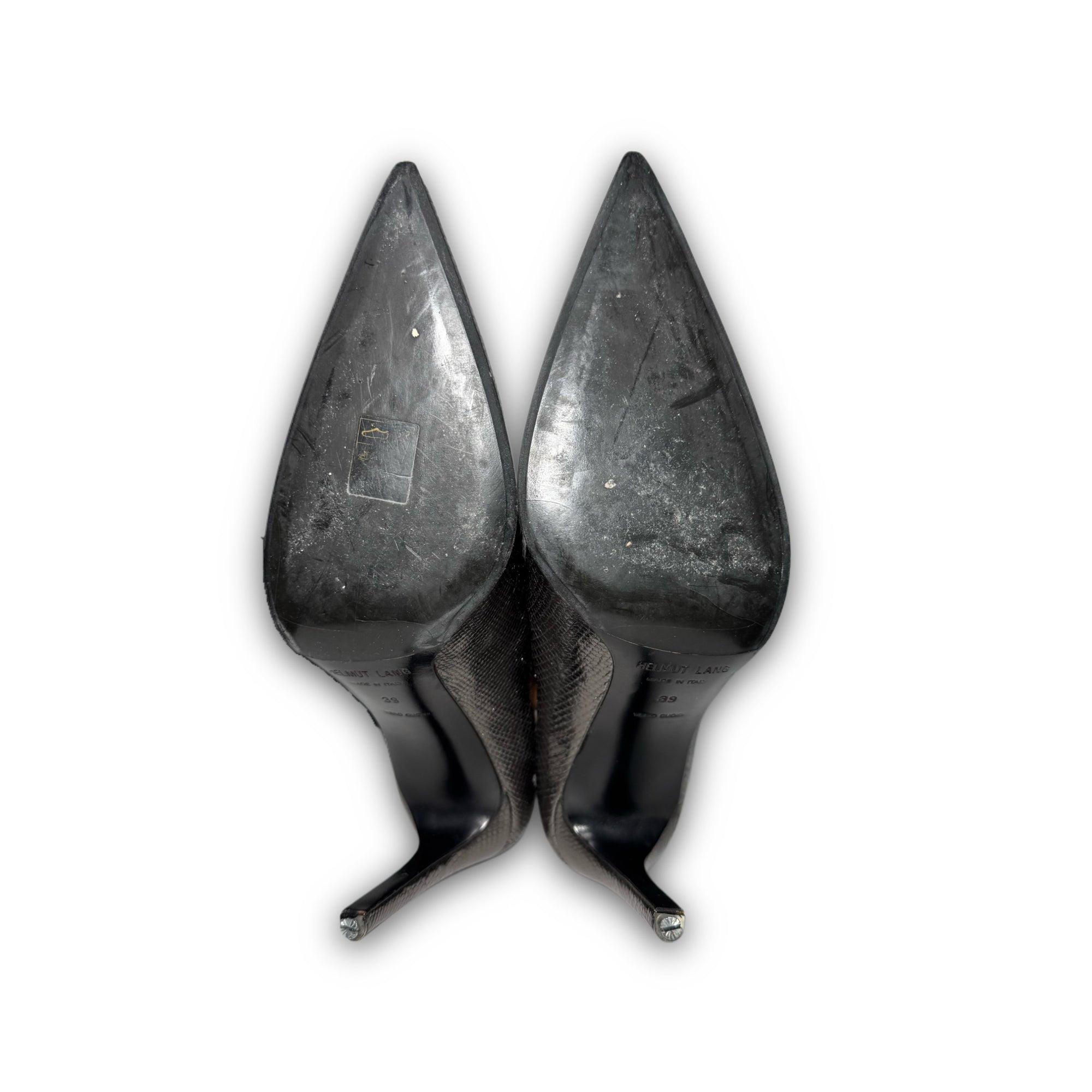 Helmut Lang 90s Snakeskin Heels