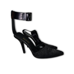 Gucci 1997 by Tom Ford Swarovski Crystal Beaded Ankle Strap Heels