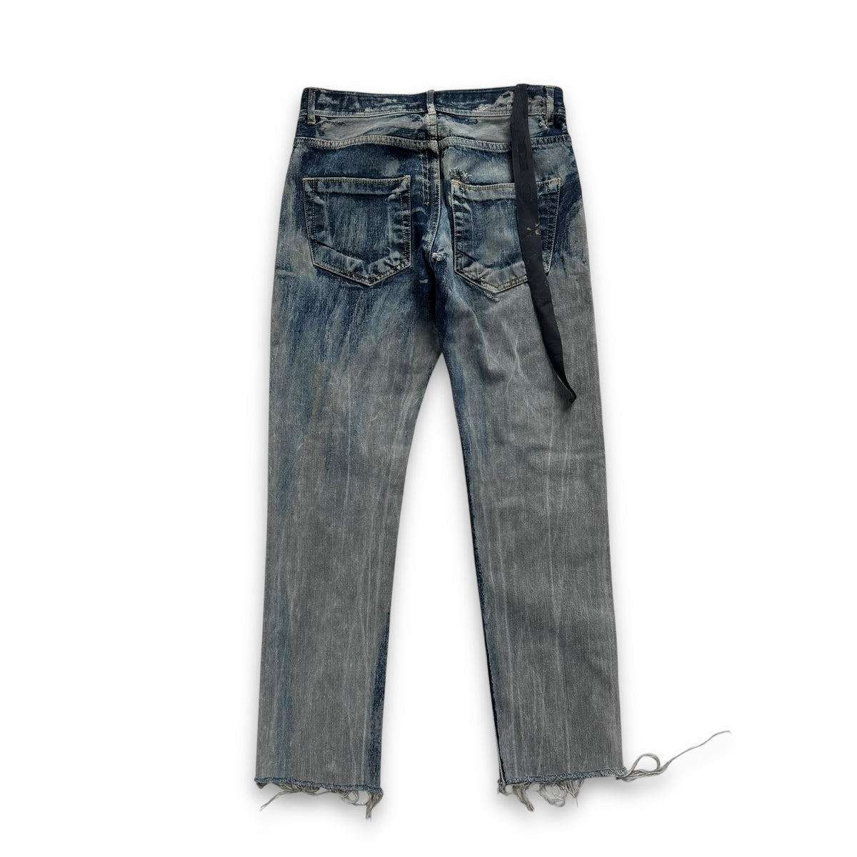 Rick Owens 2000s Bleached Raw Hem Detroit Denim