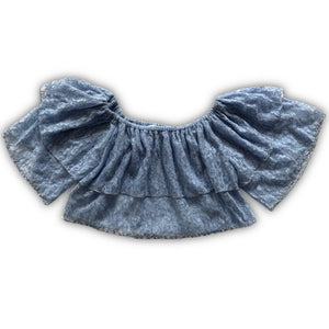 Chanel 2024 Rushed Layered Floral Crystal Embellished Crop Top Sample