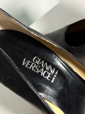 Gianni Versace 80s Metal Engraved Heels