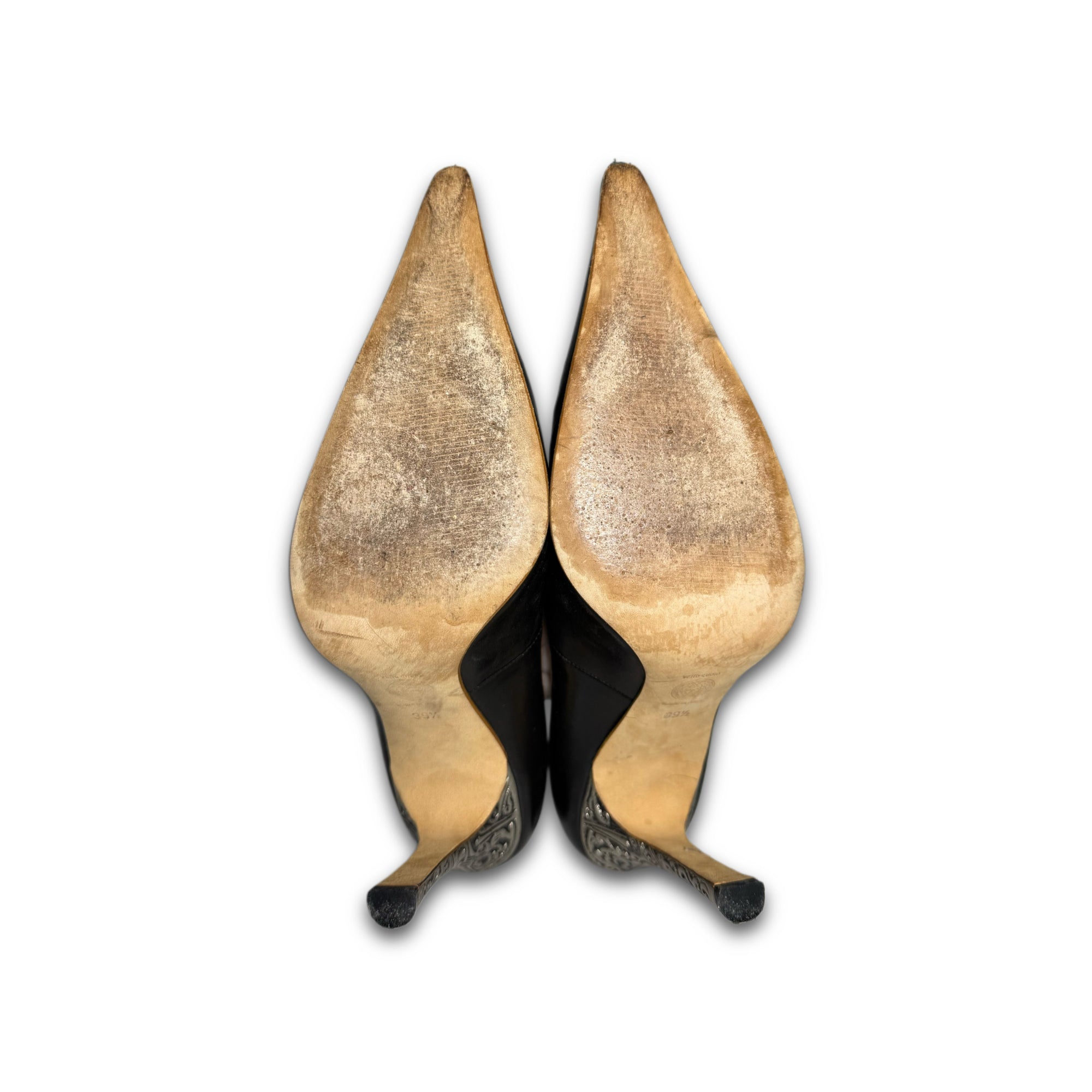 Gianni Versace 80s Metal Engraved Heels