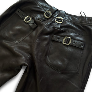 Christian Dior by John Galliano AW03 Belted Eyelet Leather Pants