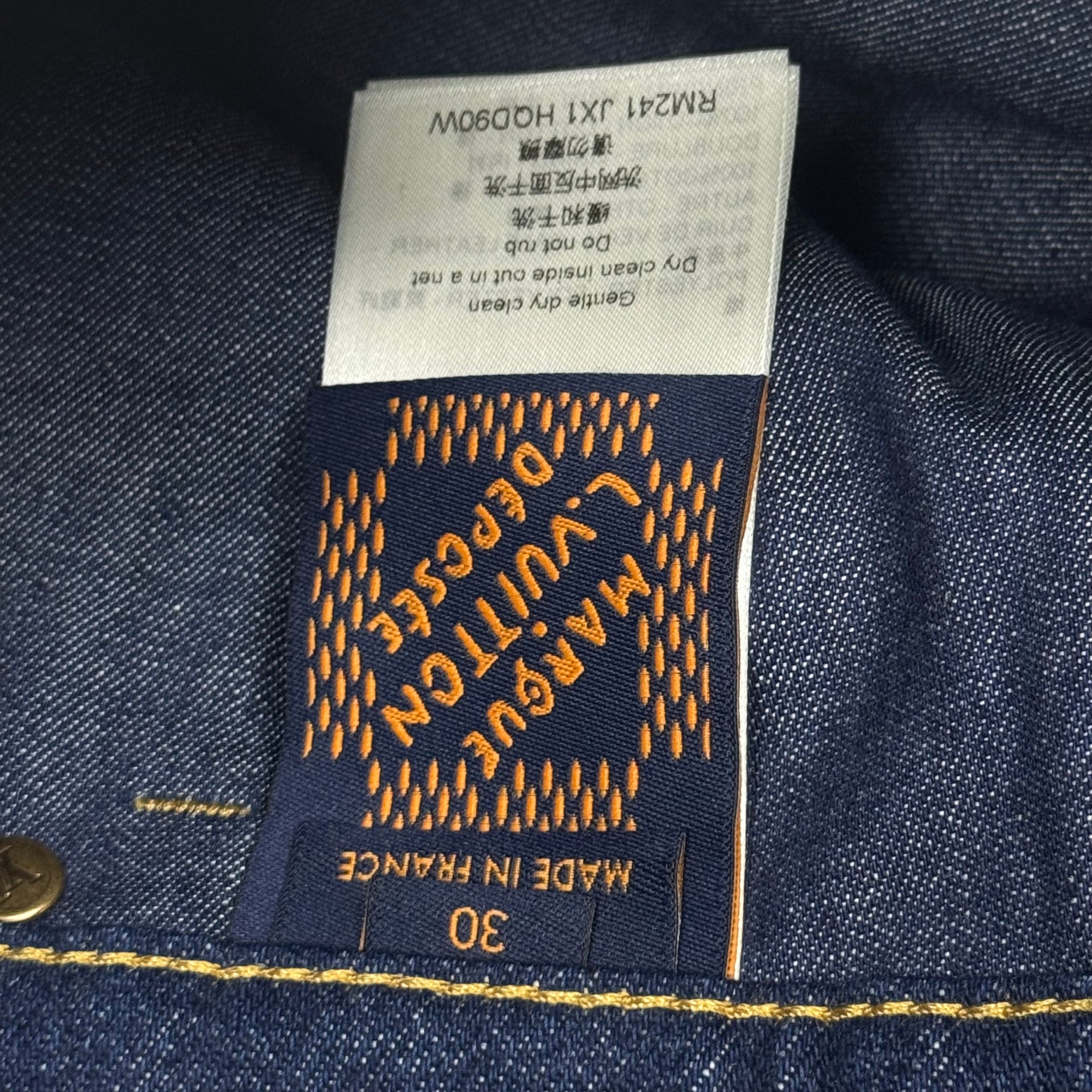 Louis Vuitton SS24 Logo Embroidered Denim Shorts