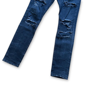 Saint Laurent SS17 Washed Black Skinny Distressed Denim