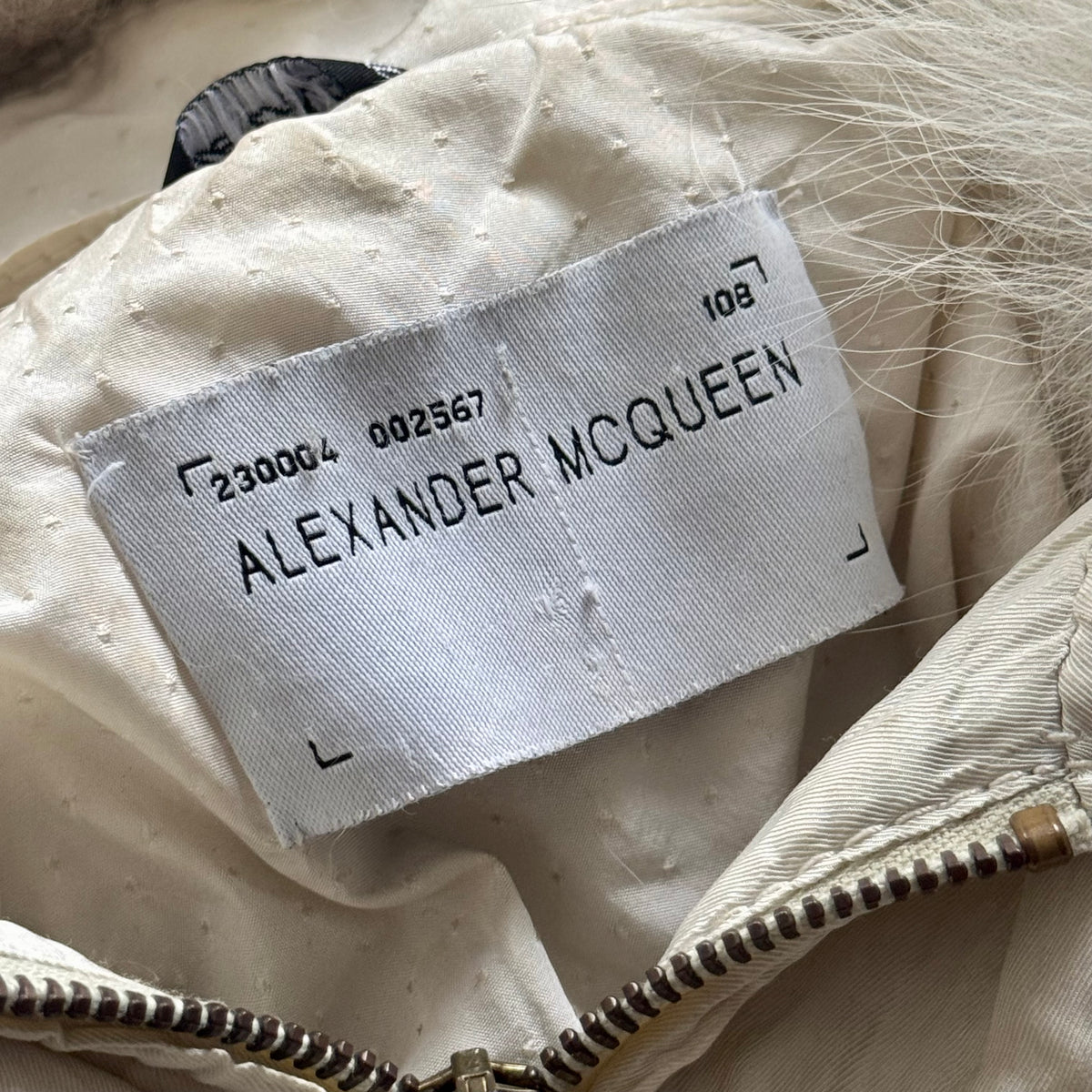 Alexander McQueen 90s Embellished Crest Fur Hood Bomber
