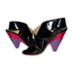 Chloe 2000s by Phoebe Philo Multicolor Patent Leather Strap Heels