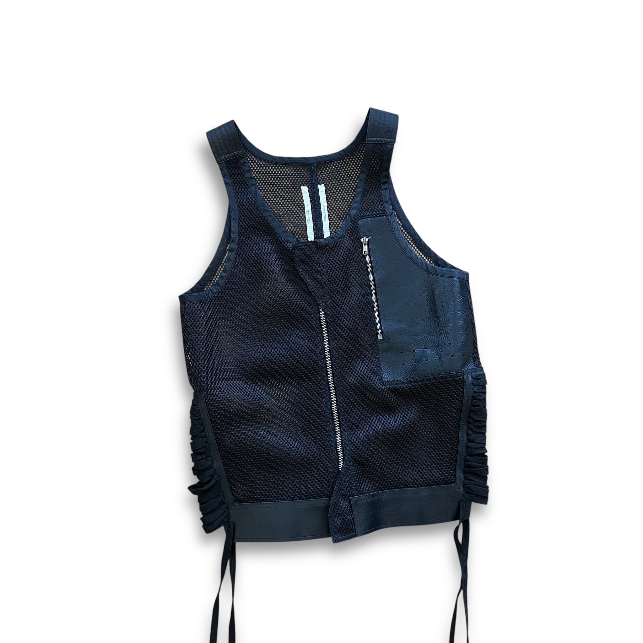 Rick Owens SS14 Vicious Tactial Utility Leather Mesh Laced Vest