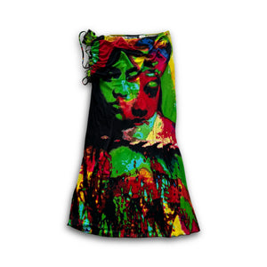 Jean Paul Gaultier SS00 Psychedelic Sequin Detailed Pareo Dress