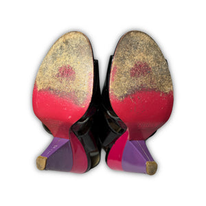 Chloe 2000s by Phoebe Philo Multicolor Patent Leather Strap Heels