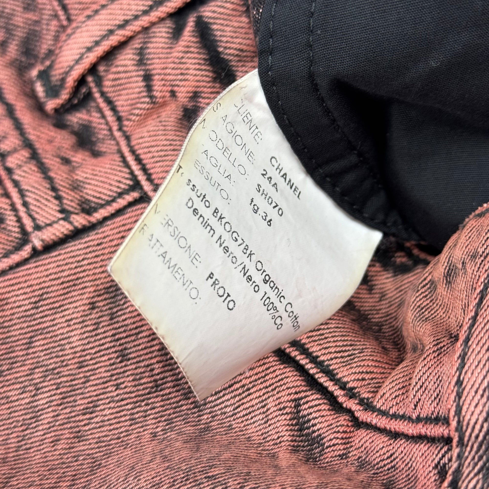 Chanel AW24 Bleach Dyed Wide Denim Shorts Sample