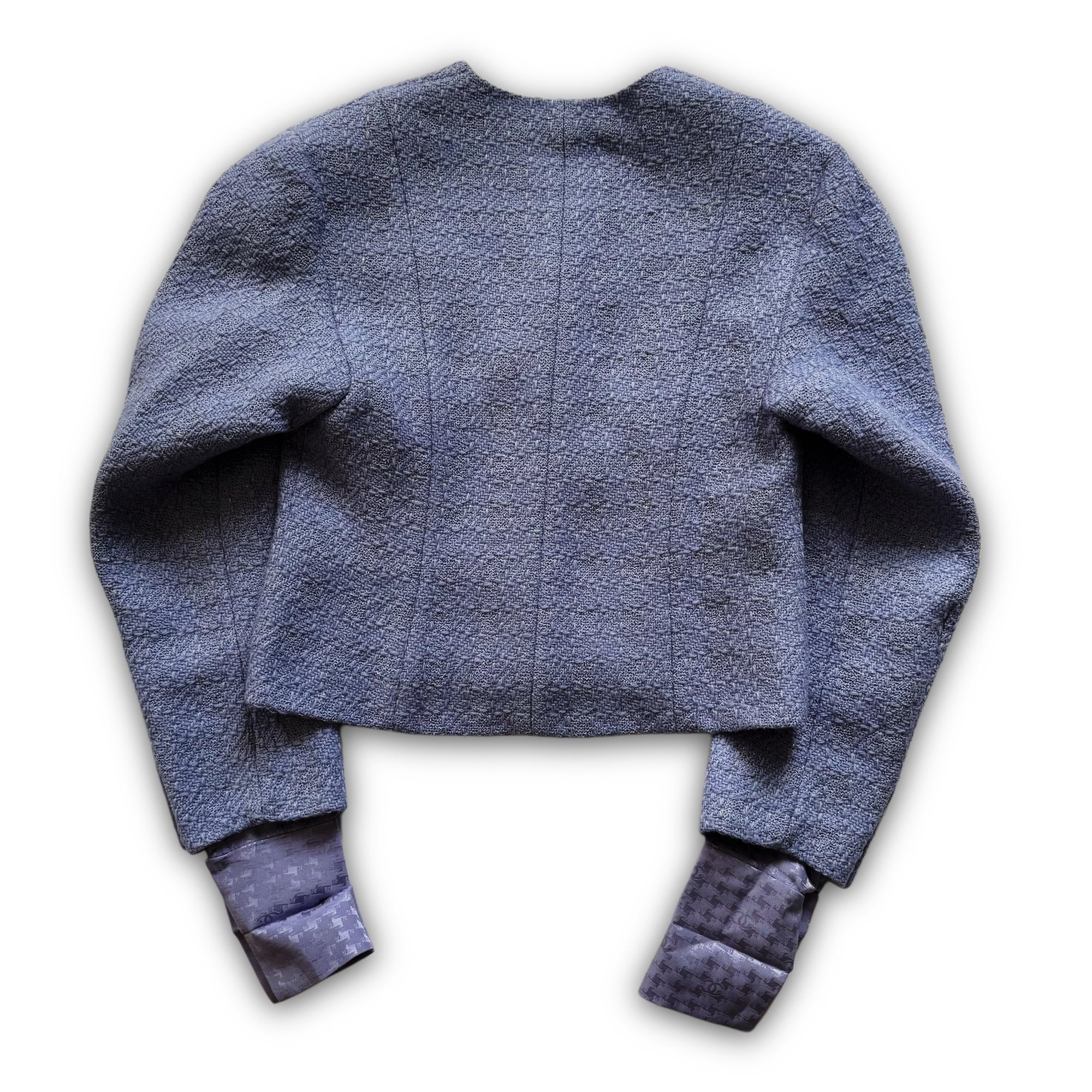 Chanel 2025 Sample Elongated Sleeve Cropped Boucle Jacket