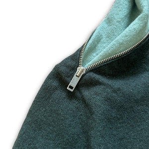 Céline by Phoebe Philo Zipped Contrast Collar Ribbed Wool Dress