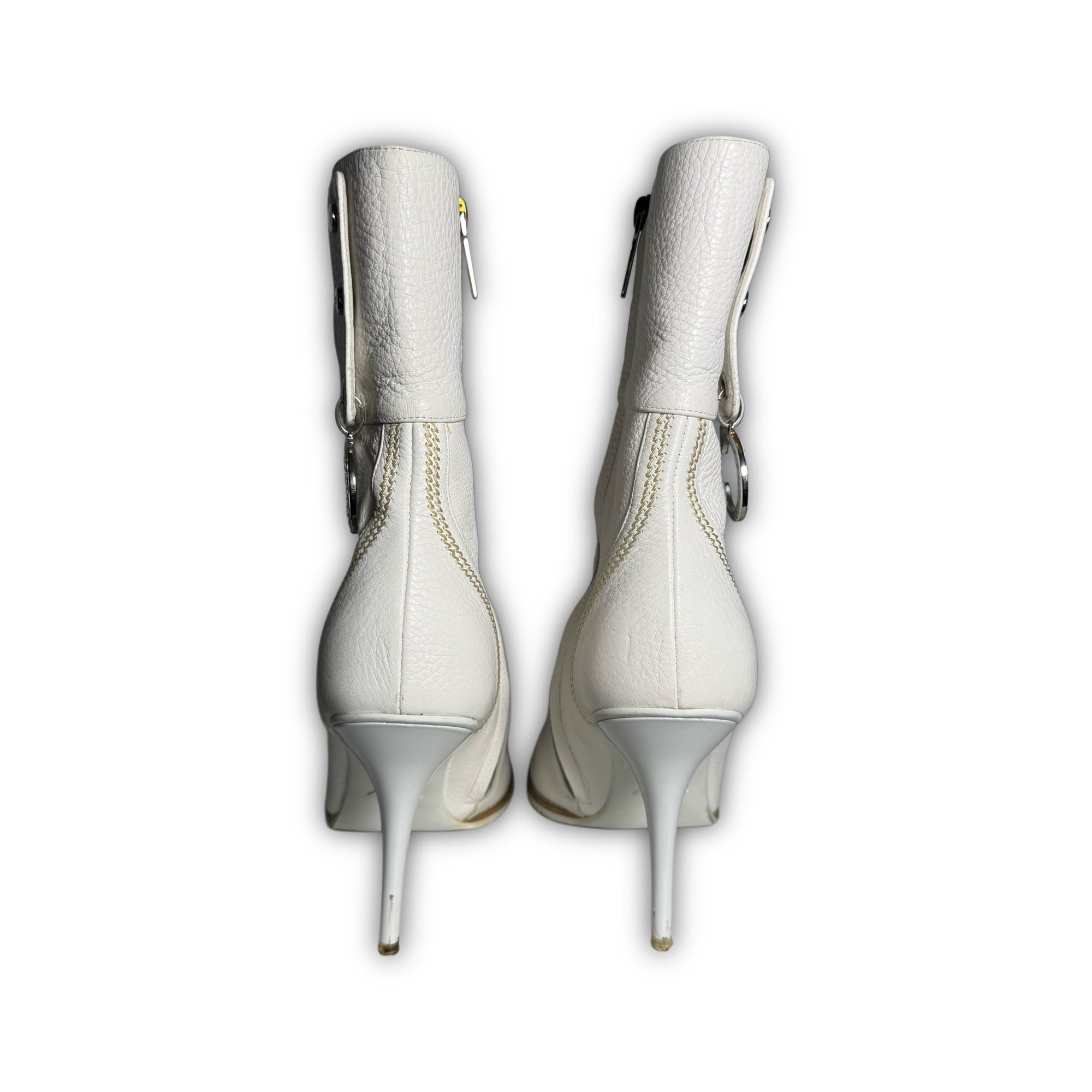 Christian Dior by John Galliano SS05 Floral Embroidered Leather Heeled Boots