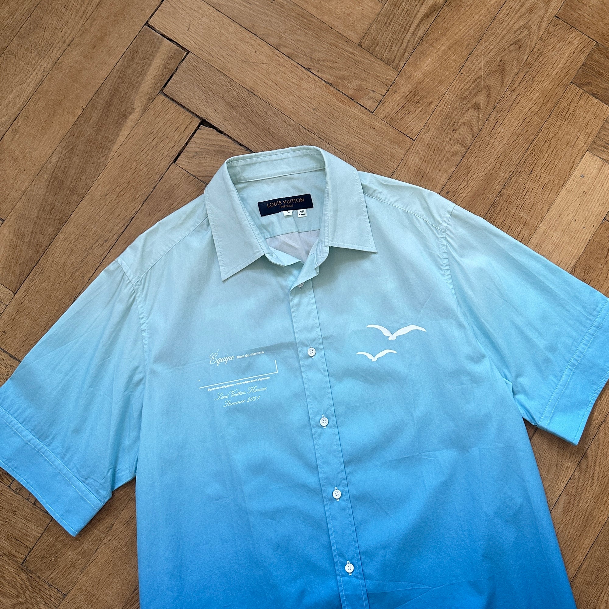 Louis Vuitton SS21 Middle East Staff Exclusive Blue Shortsleeve Button Up Shirt