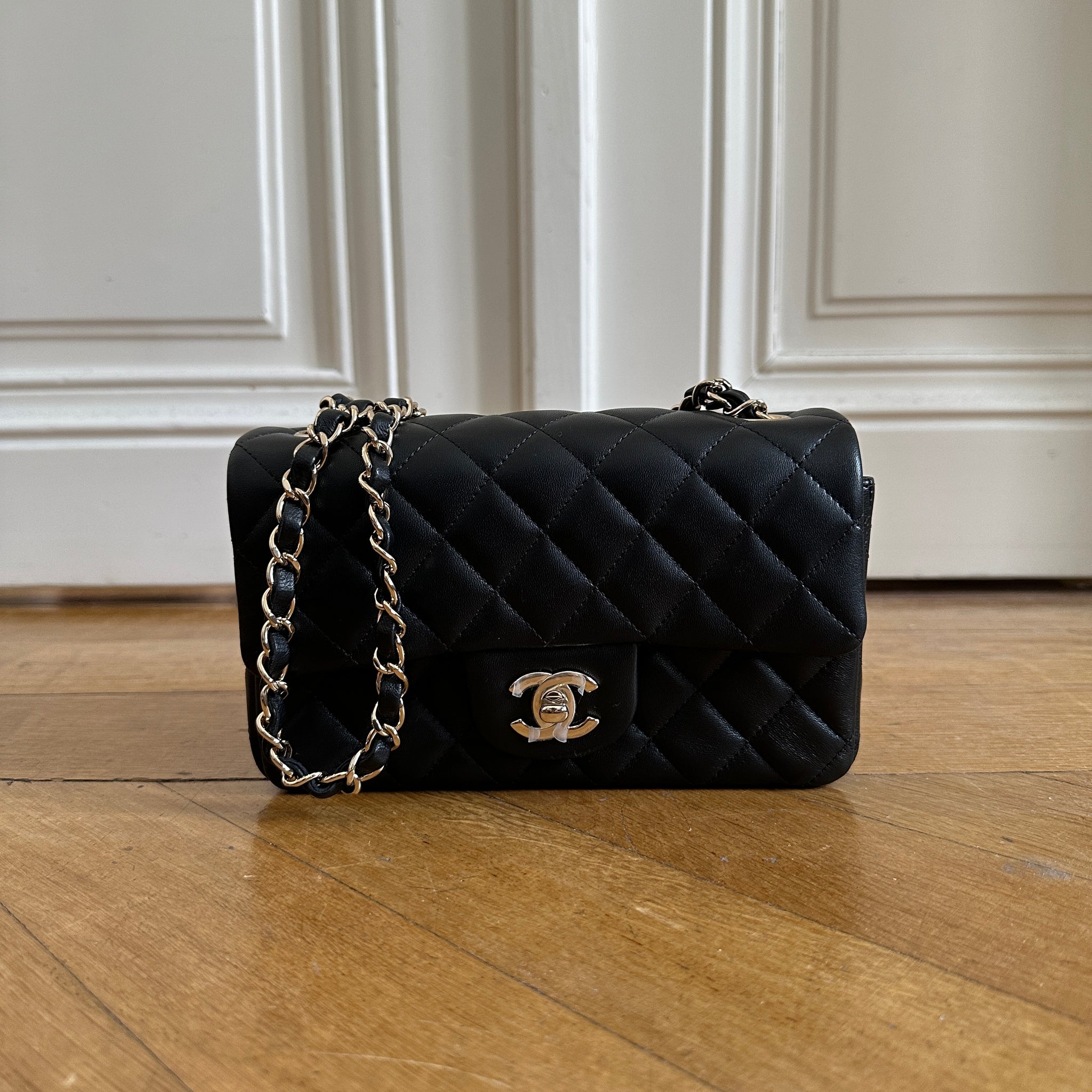 Chanel 1990-1991 Mini Cotton Matelasse Turn Lock Chain Flap Bag · INTO