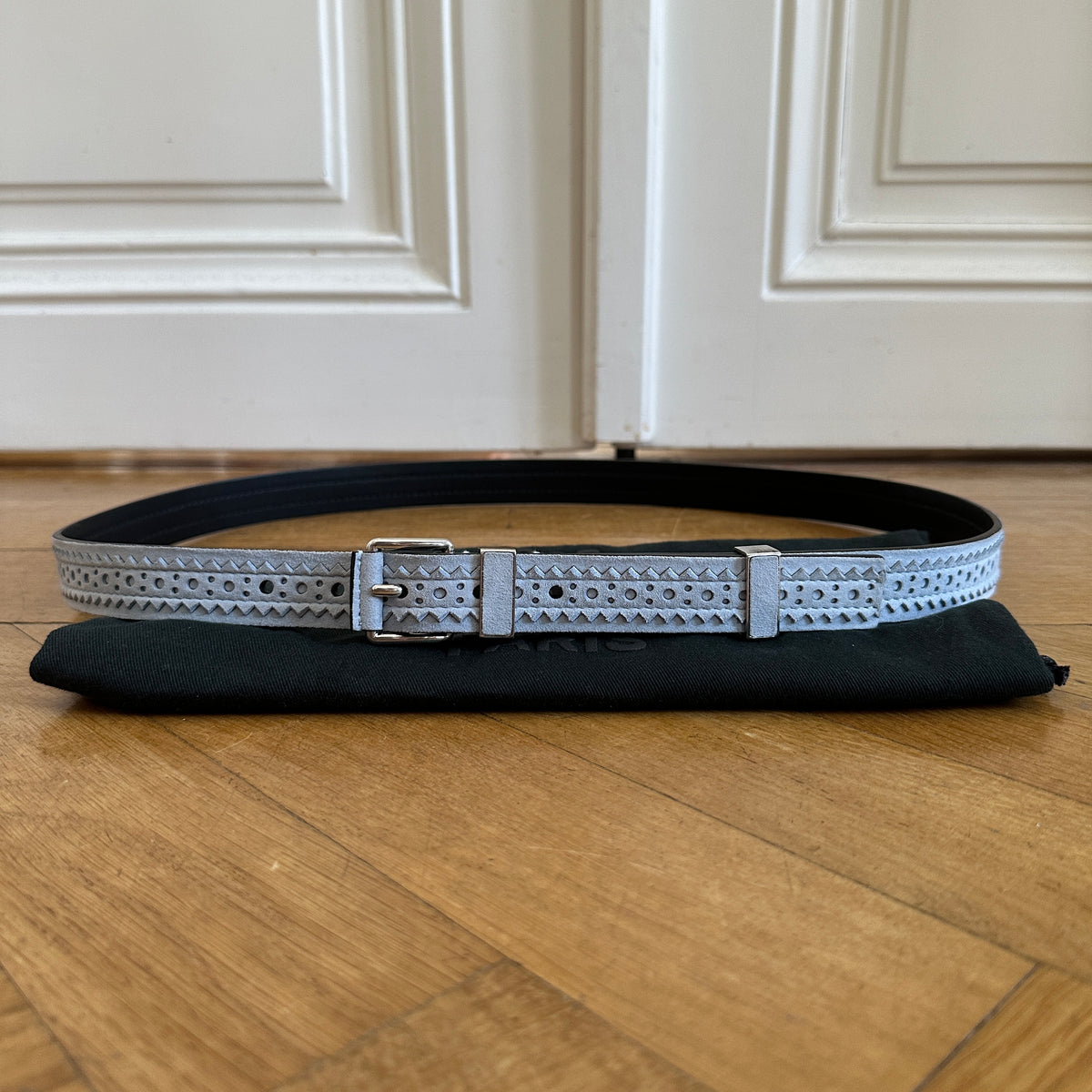 Berluti by Haider Ackermann FW17 Front Brogue Suede Belt