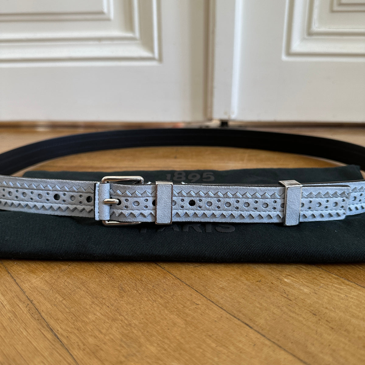 Berluti by Haider Ackermann FW17 Front Brogue Suede Belt