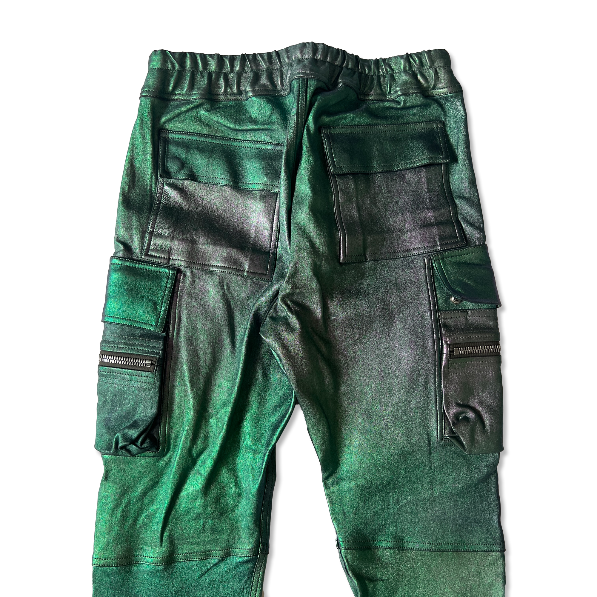 Rick Owens Mastodon Cargo Iriscendent Leather Pants