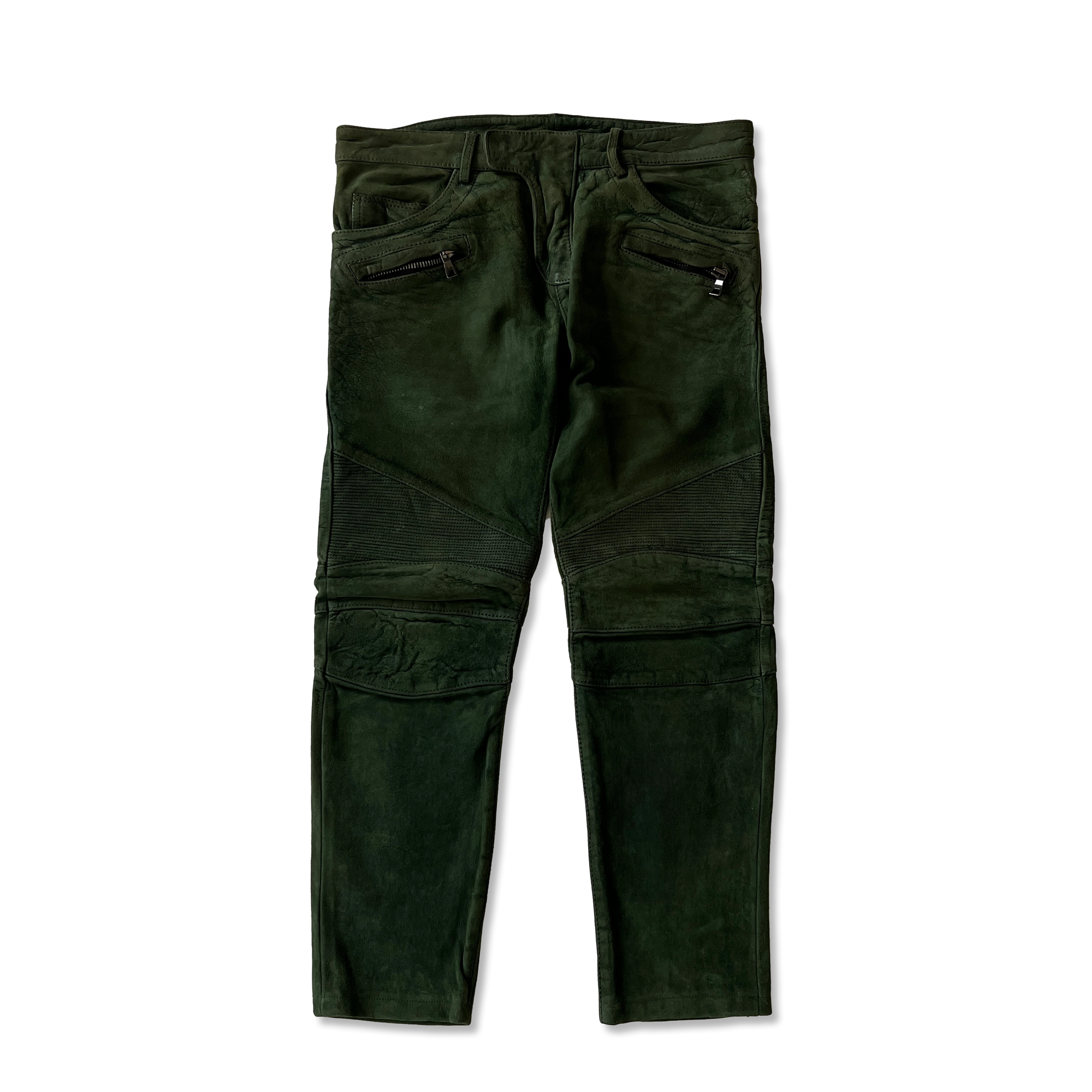 Balmain AW12 Forest Green Suede Biker - Ākaibu Store Balmain AW12 Forest Green Suede Biker - Ākaibu Store