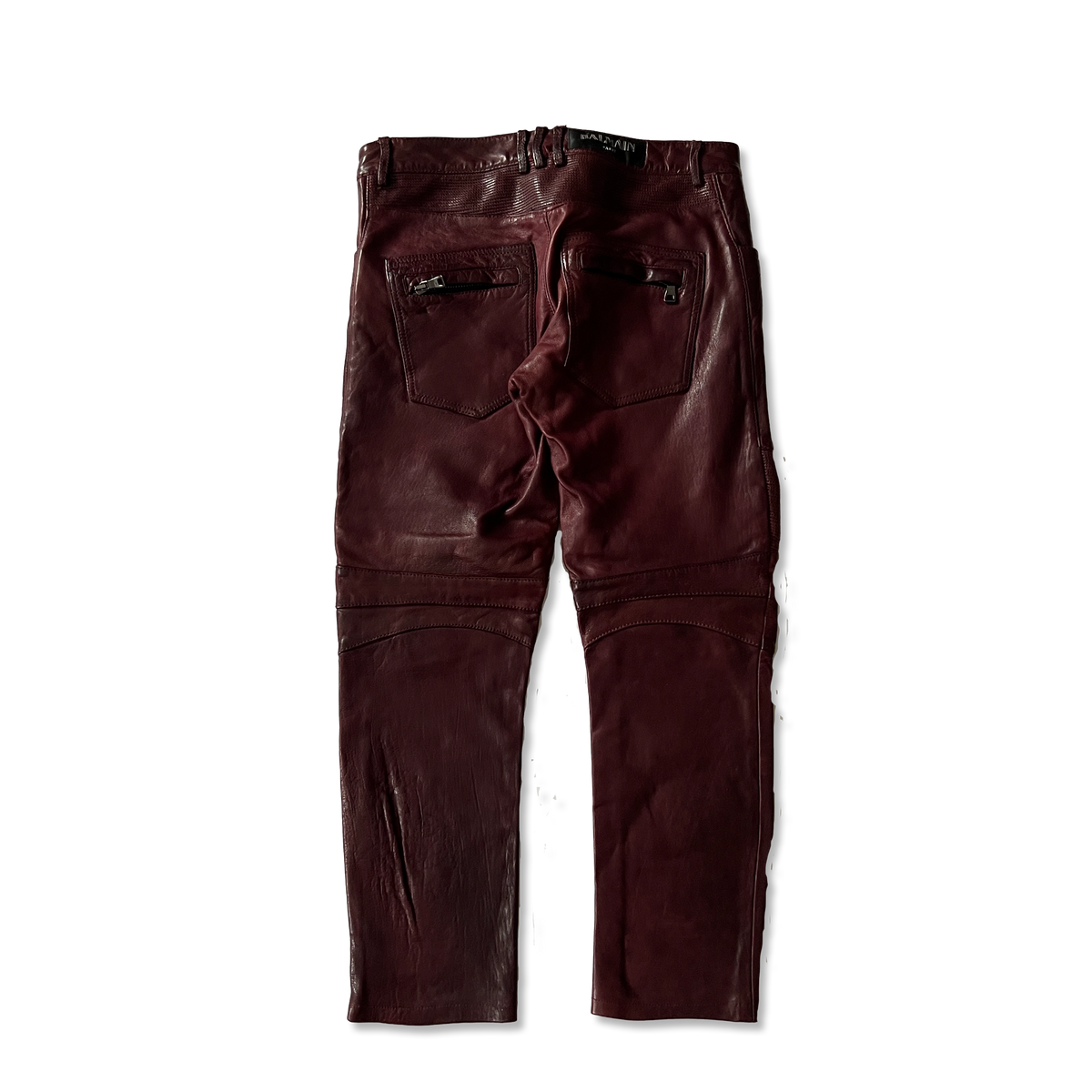 Balmain FW12 Burgundy Leather Pants