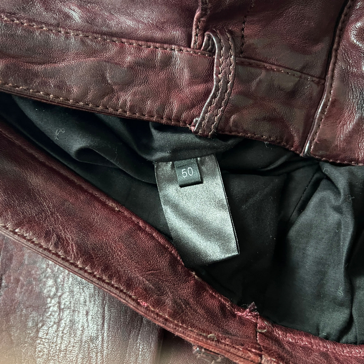 Balmain FW12 Burgundy Leather Pants