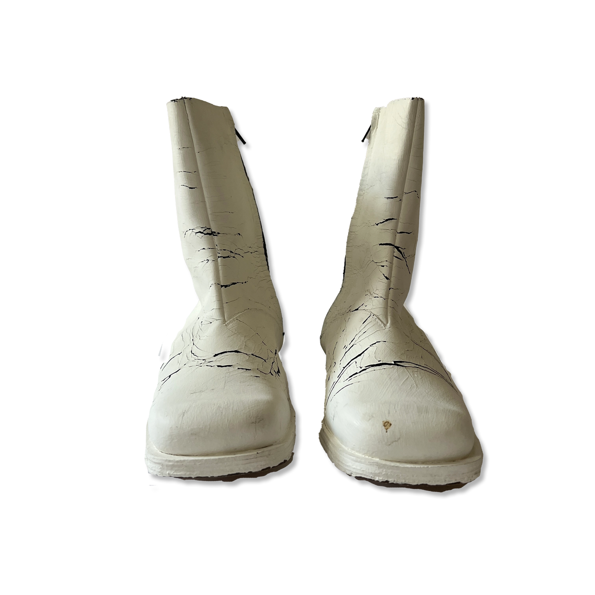 Maison Martin Margiela FW02 Artisanal Painted Square Toe Boots