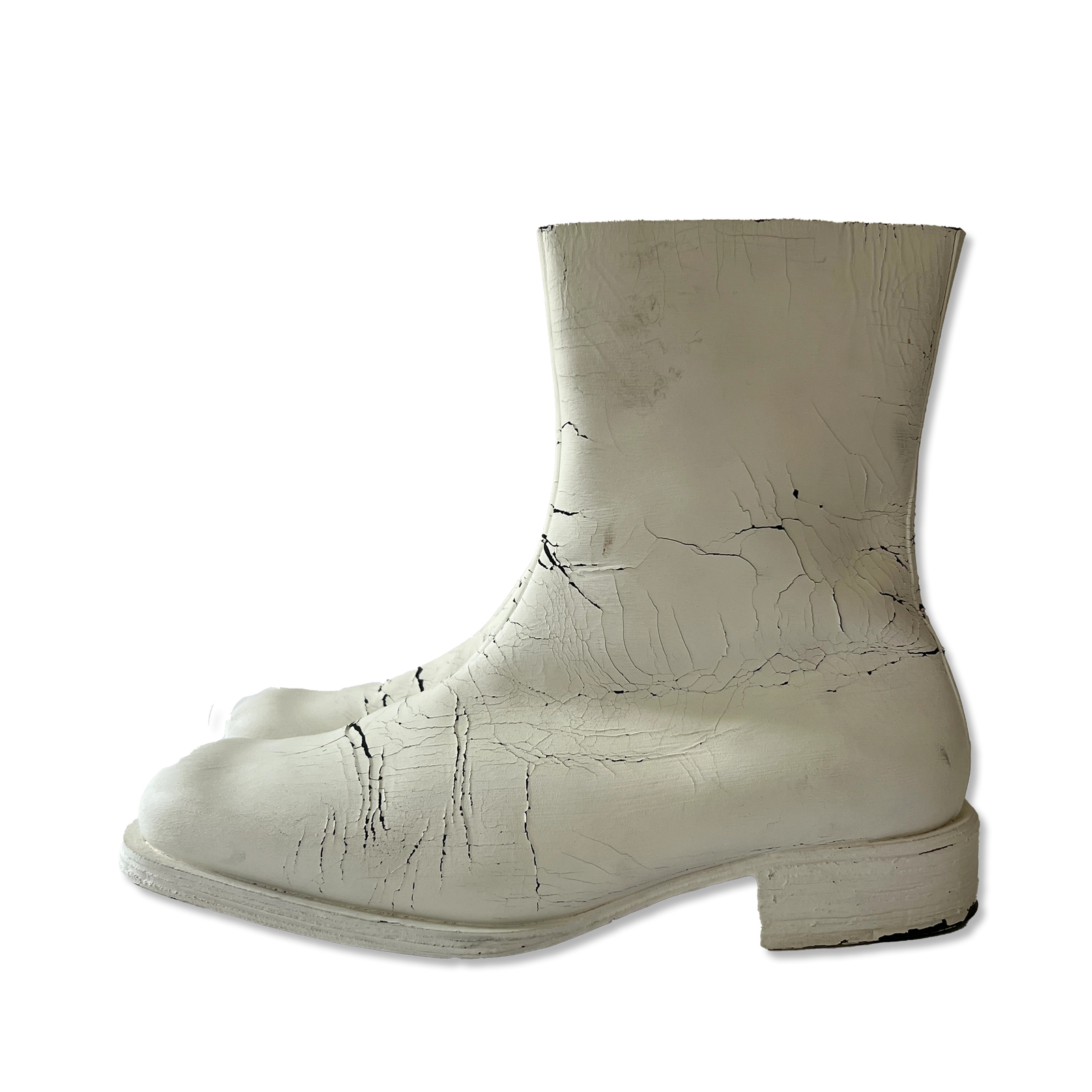 Maison Martin Margiela FW02 Artisanal Painted Square Toe Boots