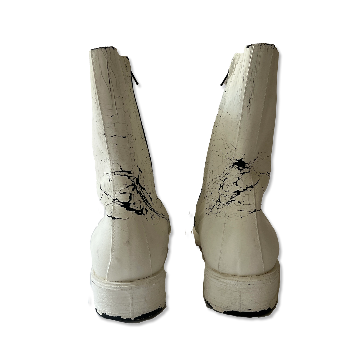 Maison Martin Margiela FW02 Artisanal Painted Square Toe Boots