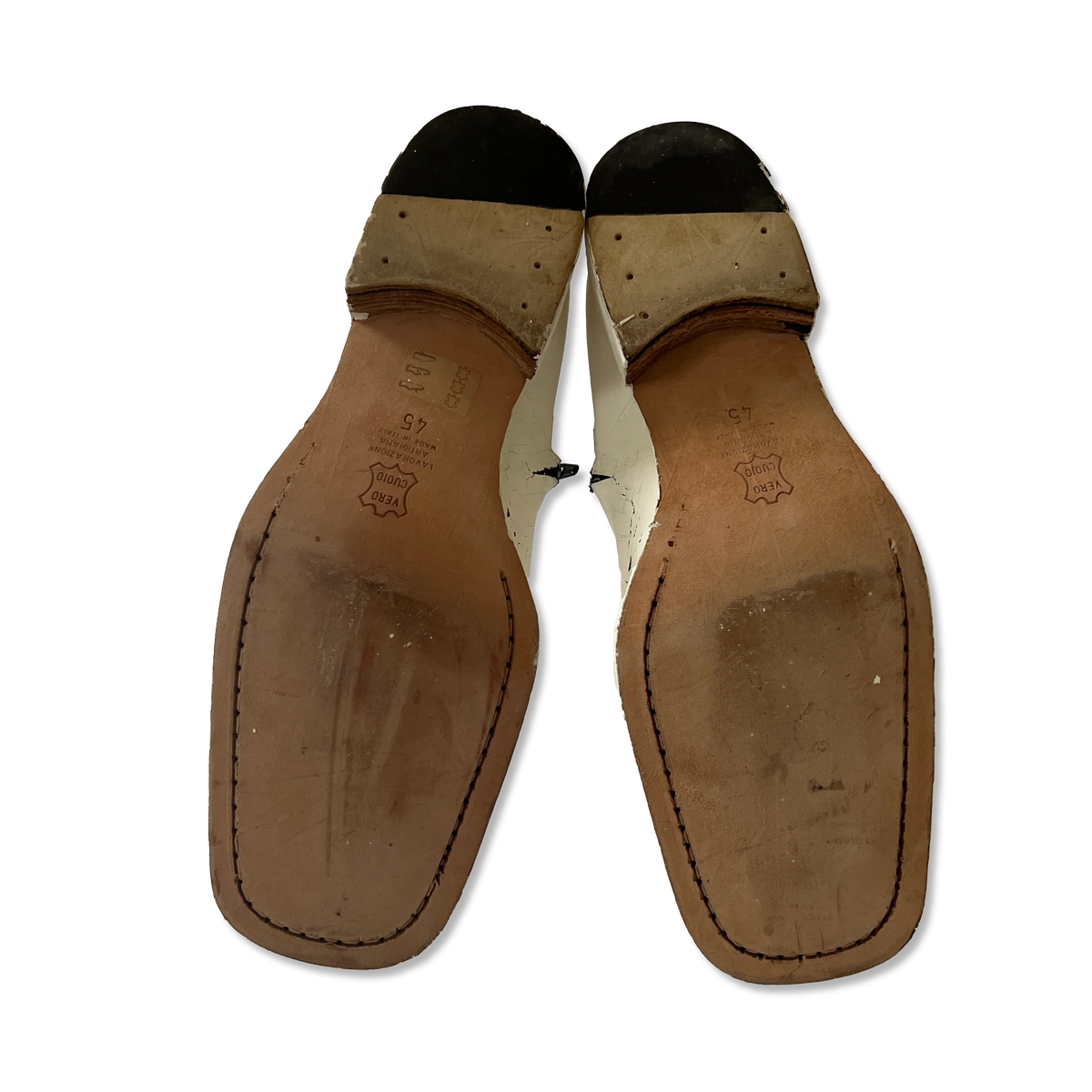 Maison Martin Margiela FW02 Artisanal Painted Square Toe Boots