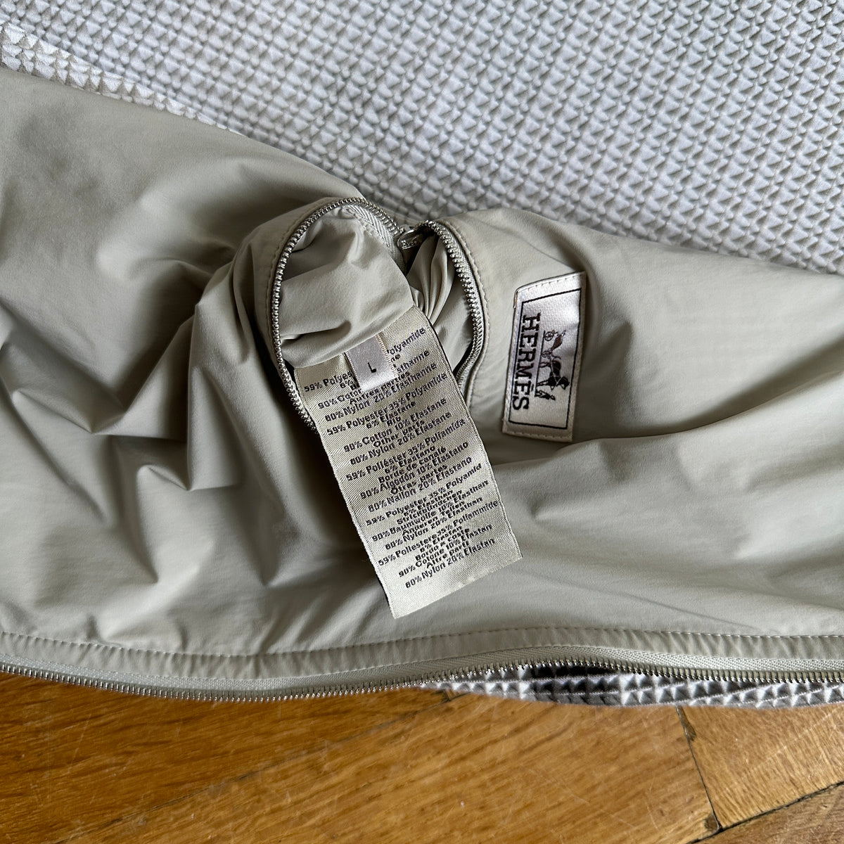 Hermès Mens Abstract Knit Waffle Knit Zip Up Jacket