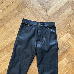 Chrome Hearts Fleur De Lis Biker Leather Pants