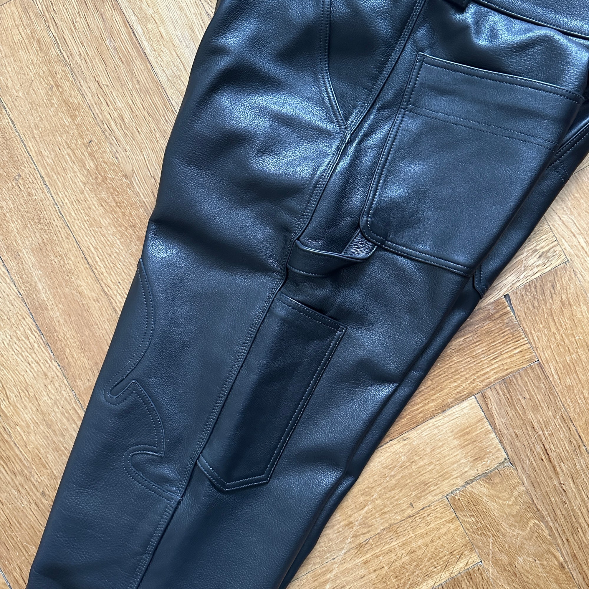 Chrome Hearts Fleur De Lis Biker Leather Pants