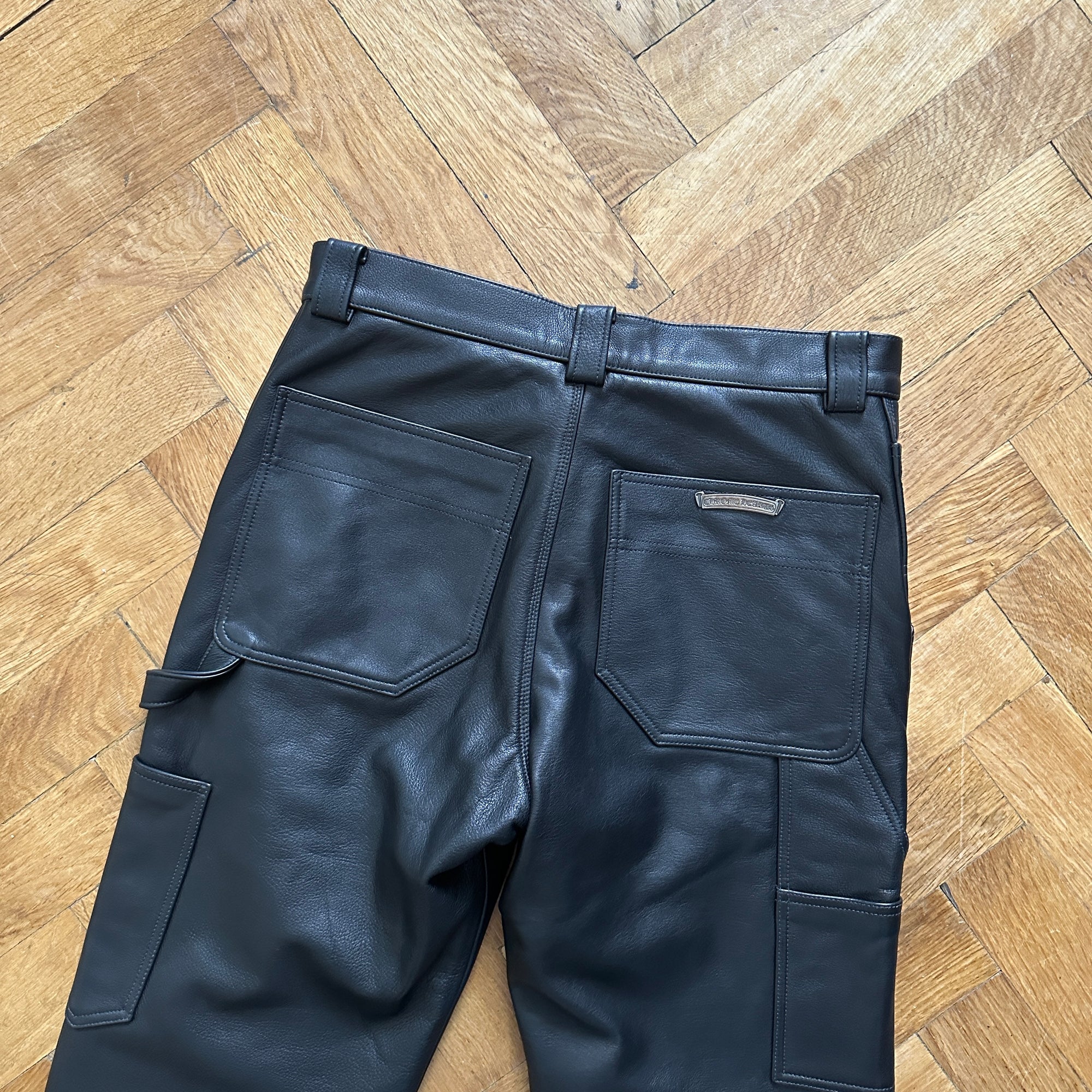 Chrome Hearts Fleur De Lis Biker Leather Pants