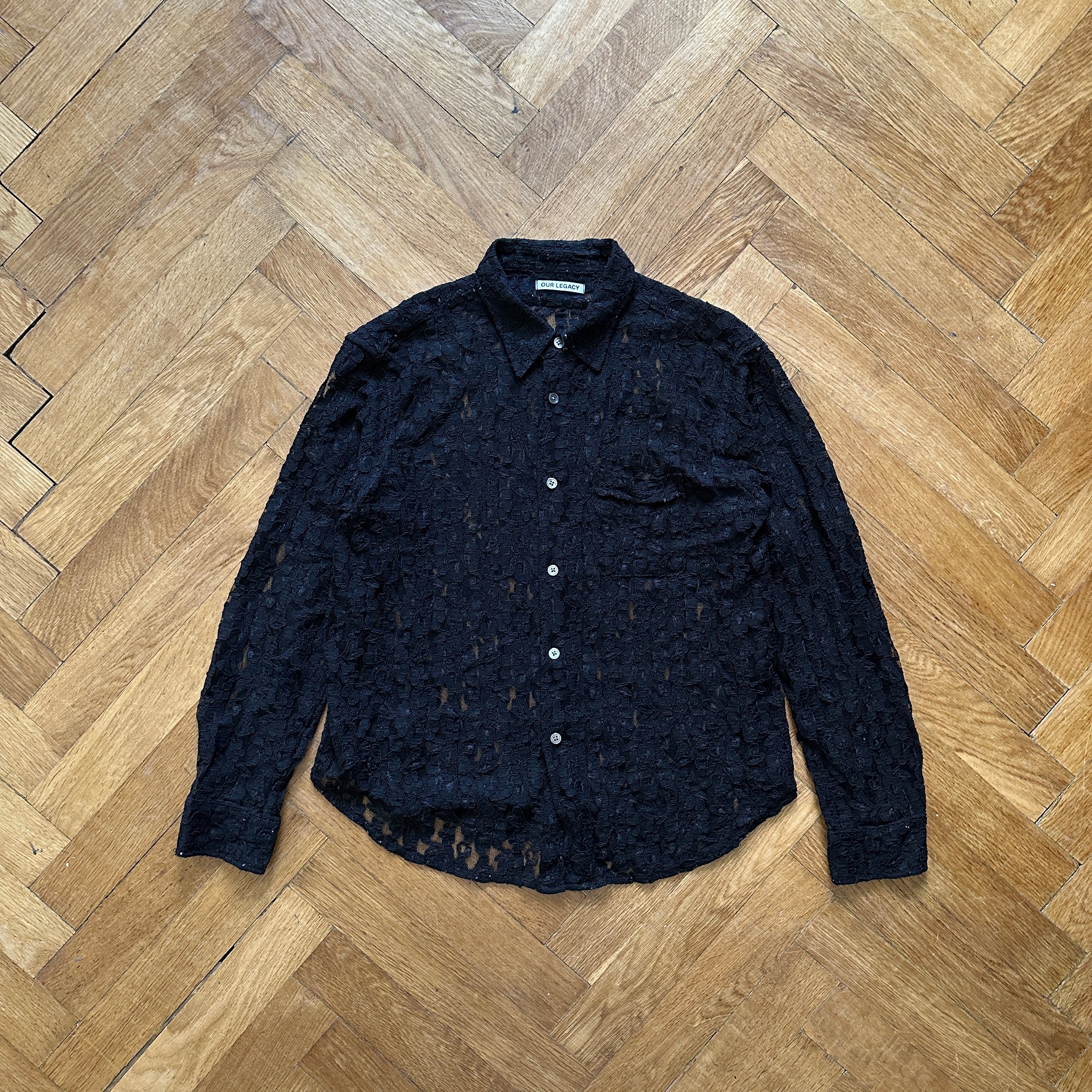 トップス OUR LEGACY POLICY LACE SHIRT Our Legacy Black Lace Policy Shirt - Ākaibu Store