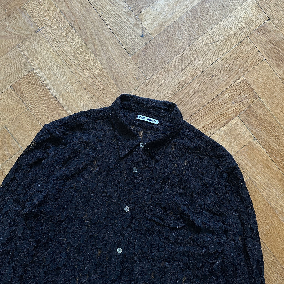 Our Legacy Black Lace Policy Shirt