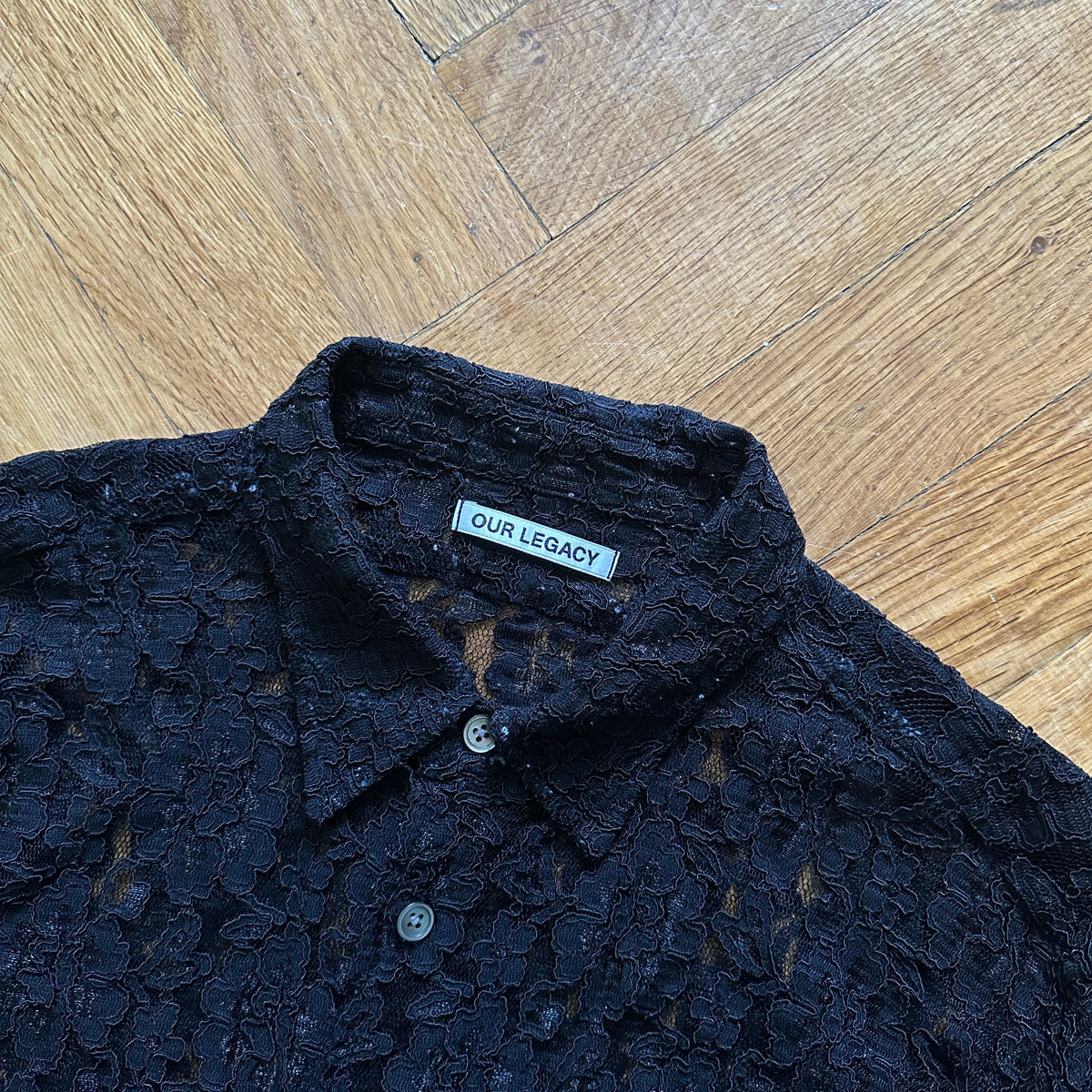 Our Legacy Black Lace Policy Shirt
