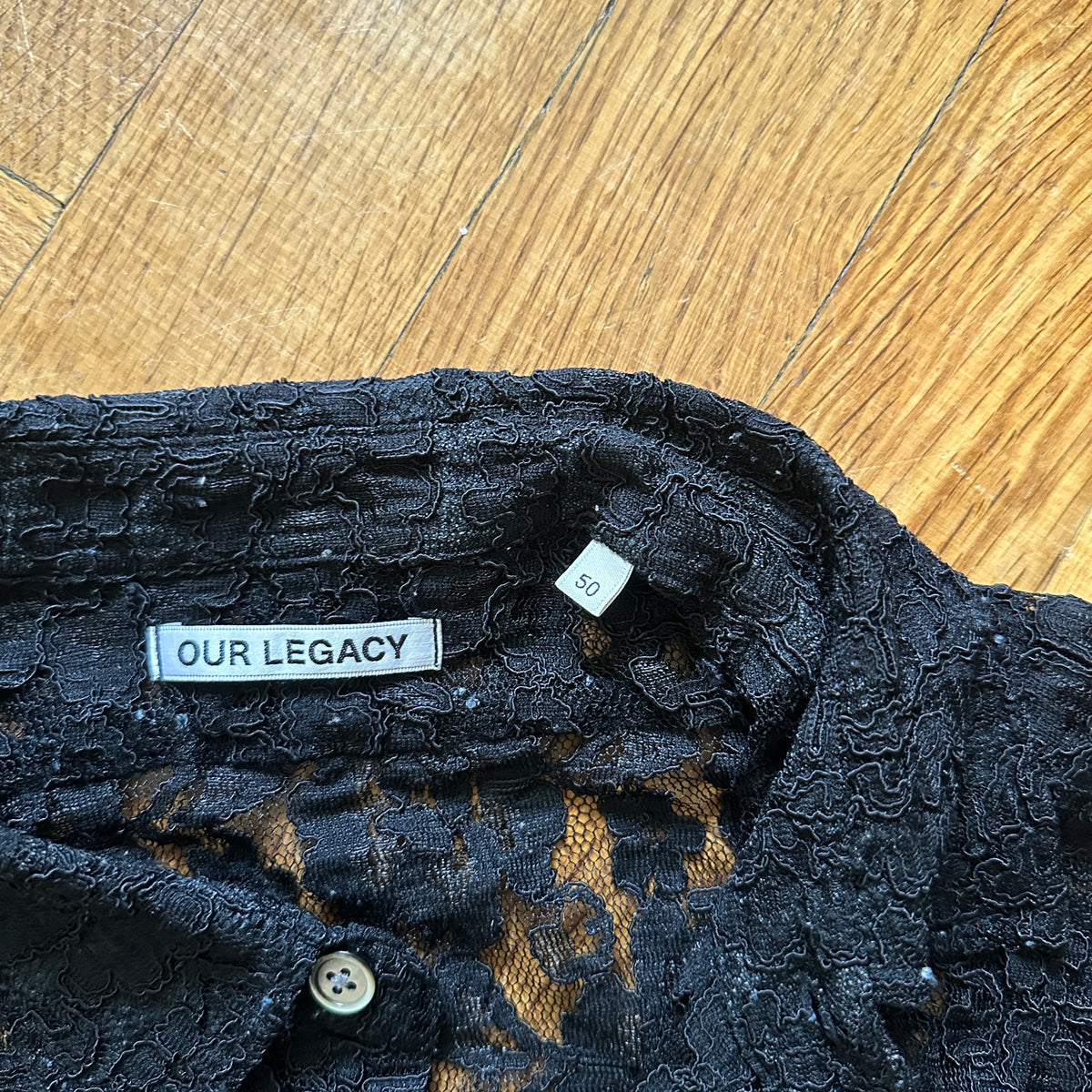 Our Legacy Black Lace Policy Shirt