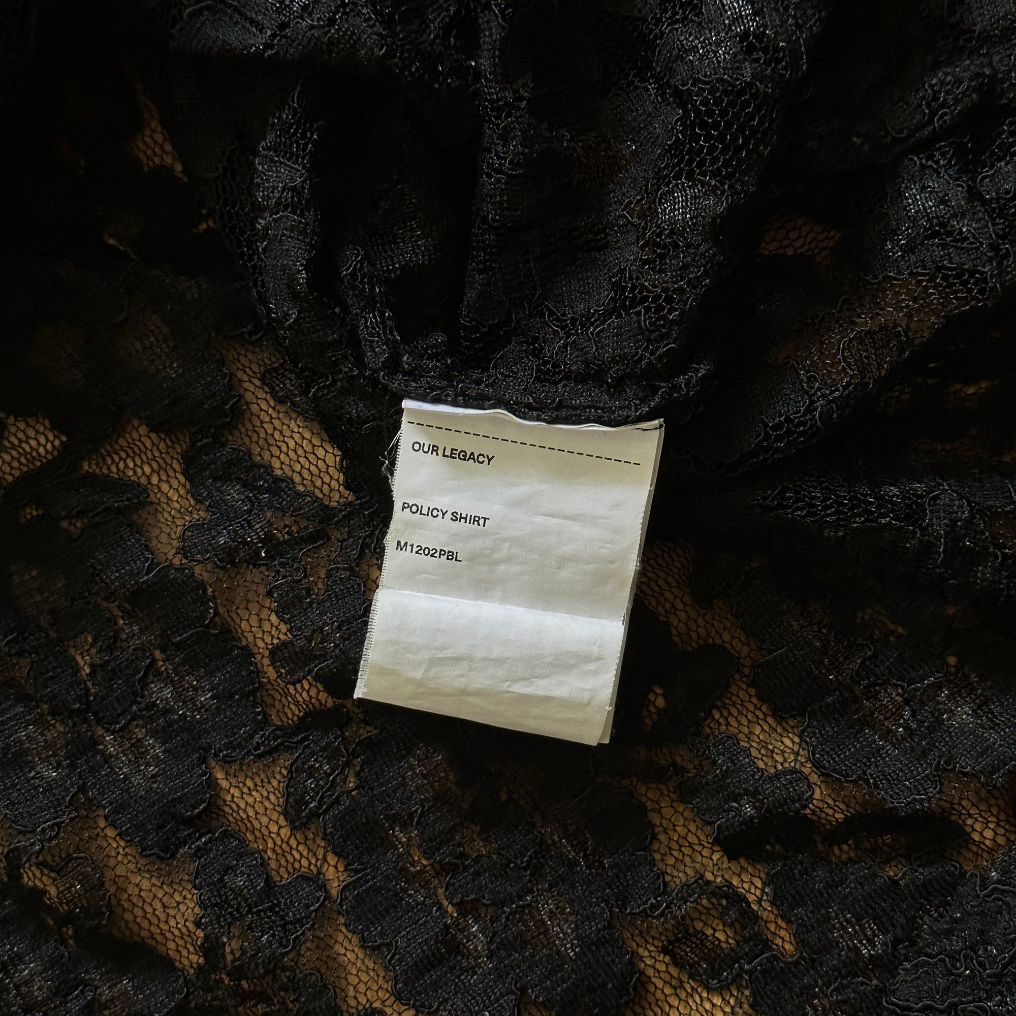 Our Legacy Black Lace Policy Shirt