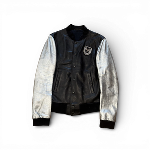 Balmain SS11 by Christophe Decarnin Silver Sleeve Teddy Jacket