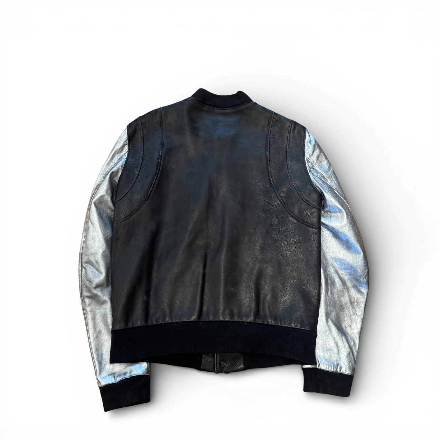 Balmain SS11 by Christophe Decarnin Silver Sleeve Teddy Jacket