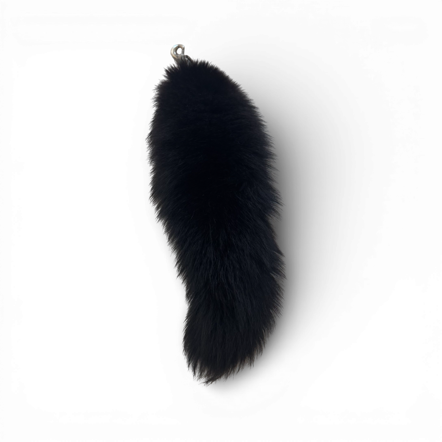 Celine AW12 by Phoebe Philo Black Fox Fur Key Chain Bag Charm