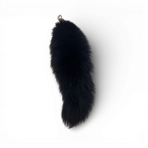 Celine AW12 by Phoebe Philo Black Fox Fur Key Chain Bag Charm