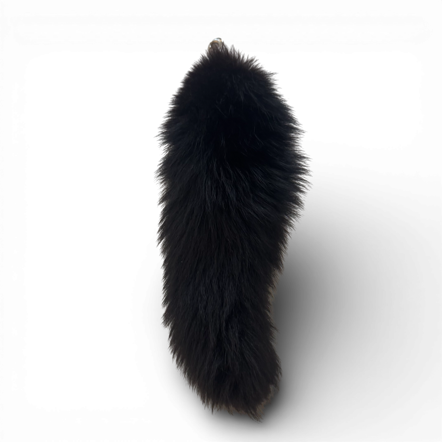 Celine AW12 by Phoebe Philo Black Fox Fur Key Chain Bag Charm