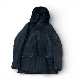 Balmain AW10 by Christophe Decarnin Black Waxed Denim N3B Military Parka