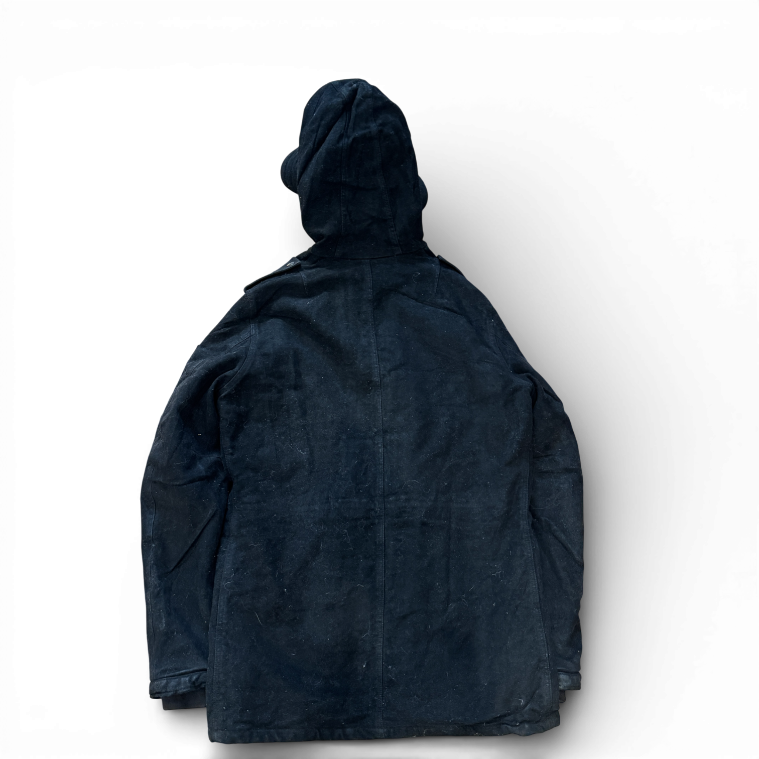 Balmain AW10 by Christophe Decarnin Black Waxed Denim N3B Military Parka