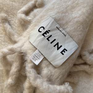 Celine AW17 by Phoebe Philo Off White Mohair Blanket