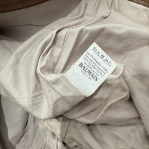 Balmain SS13 Cream Leather Biker Pants