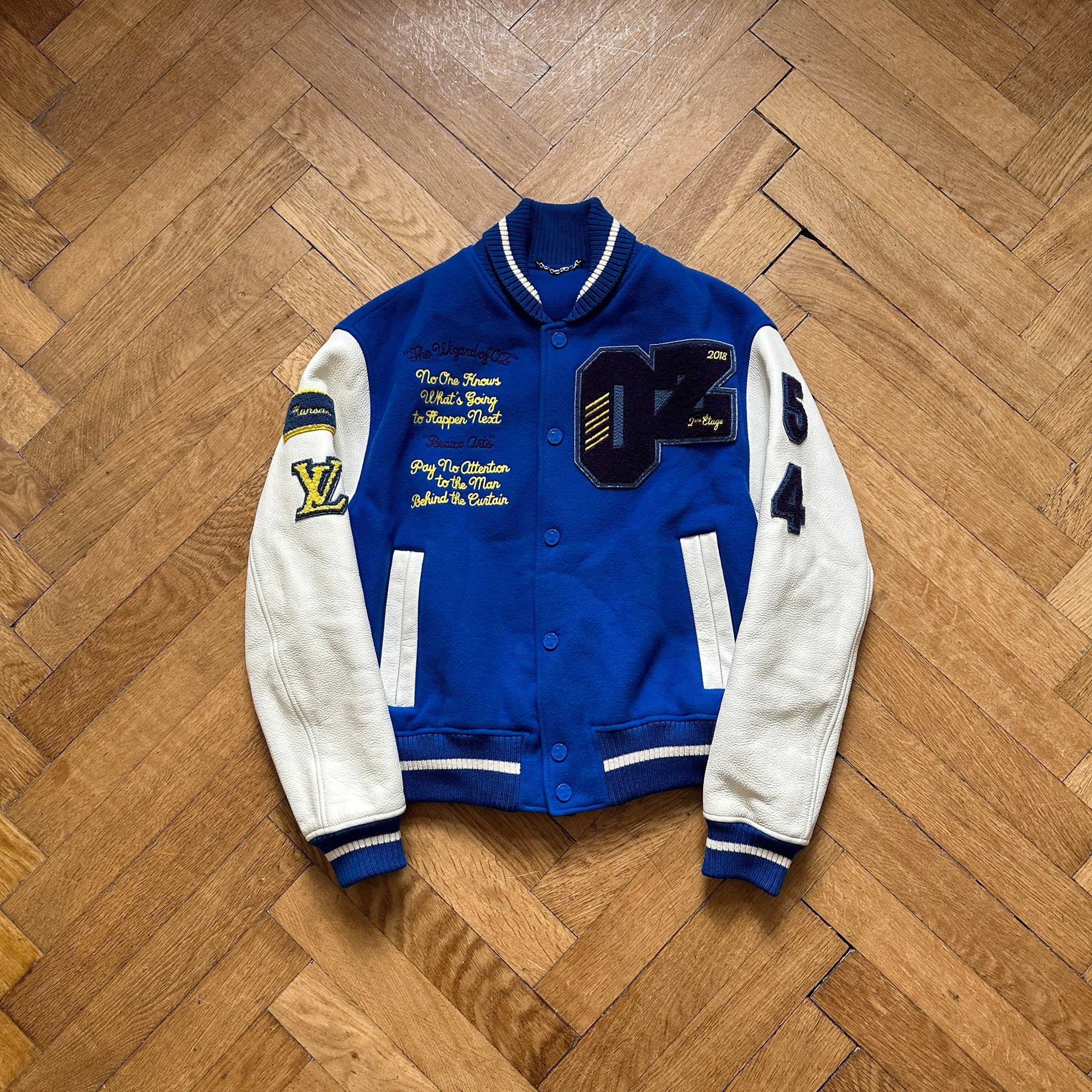 Louis Vuitton Oz Varsity Jacket (SS19) Blue/White Men's - SS19 - US
