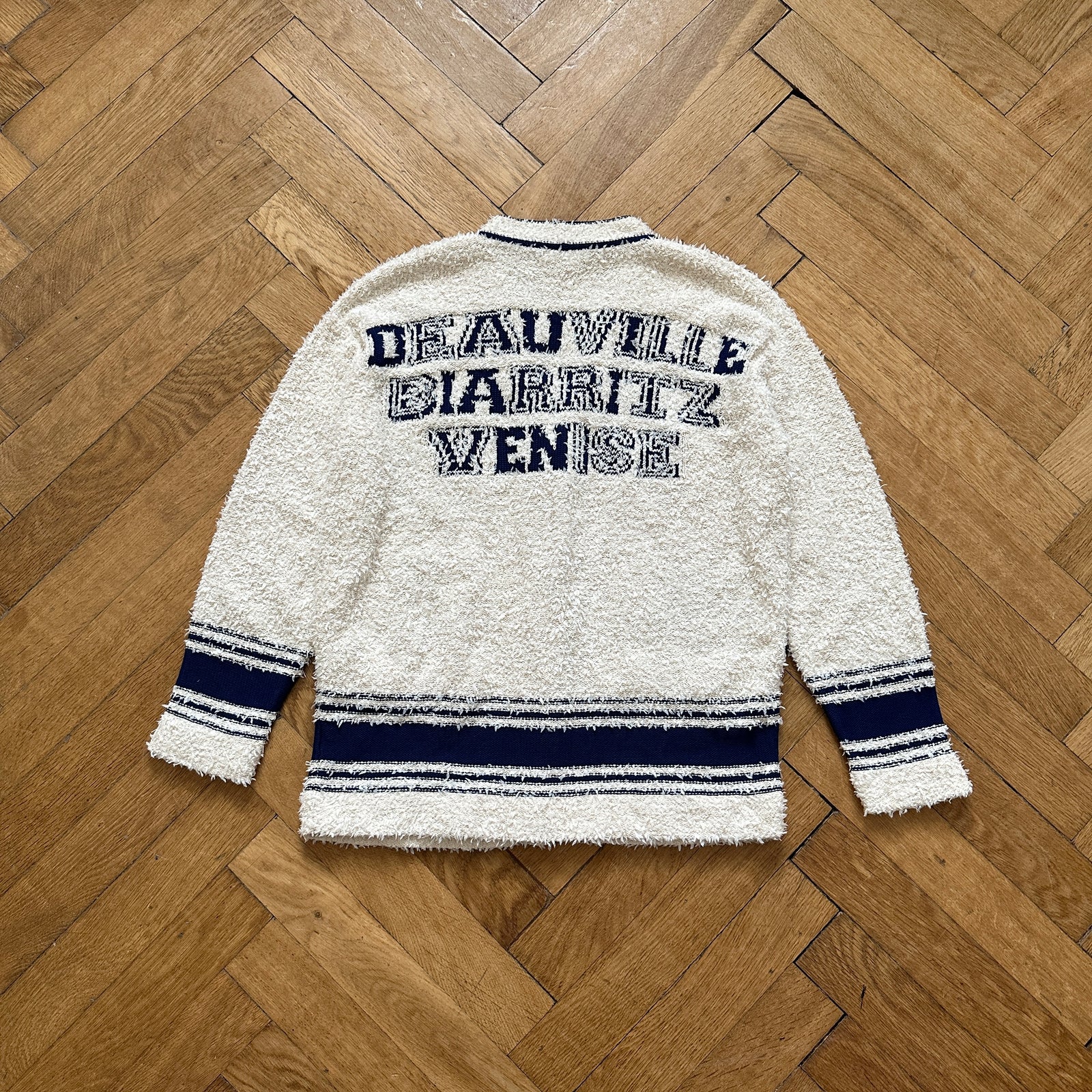 Chanel Pre SS19 Boucle Varsity Oversized Cardigan